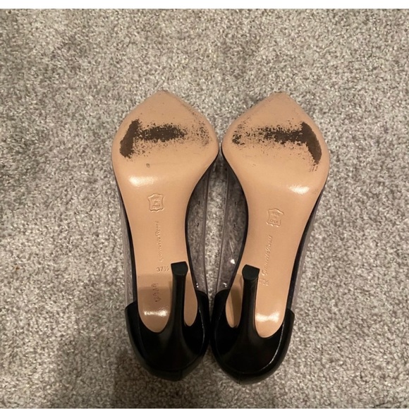 Gianvito Rossi Plexi 85 leather and PVC pumps designer heels black 37.5 - Picture 7 of 9